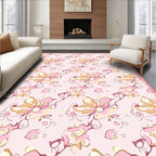Whimsical Pink Floral Artful Rug