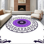 Purple Floral Mandala Pattern Rug