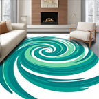 Swirling Teal Light Green Artistry Rug