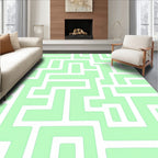 Mint Green Maze Pattern Rug
