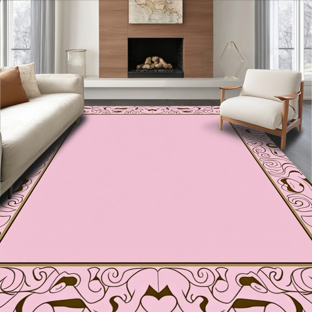 Ornate Flourish With Heart Design Rug