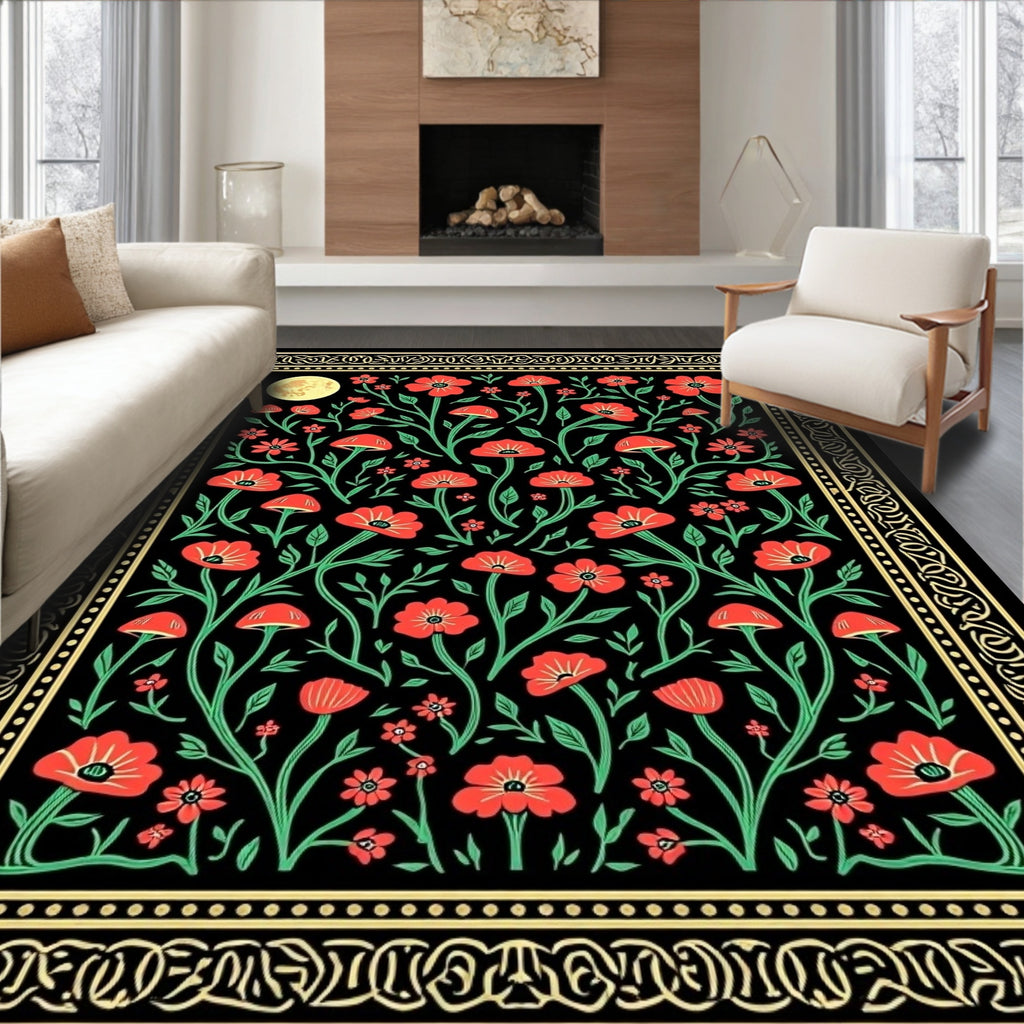 Art Nouveau Floral Garden Rug