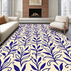 Blue Botanical Vine Pattern Rug