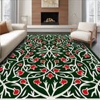 Crimson Forest Arabesque Vine Rug