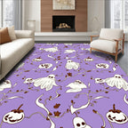 Playful Ghost Pumpkin Pattern Rug