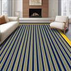 Bold Navy Yellow Stripe Design Rug