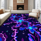 Vibrant Abstract Floral Swirls Design Rug