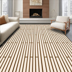 Vertical Tan Brown Stripe Design Rug