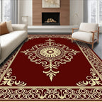 Elegant Vintage Floral Border Design Rug