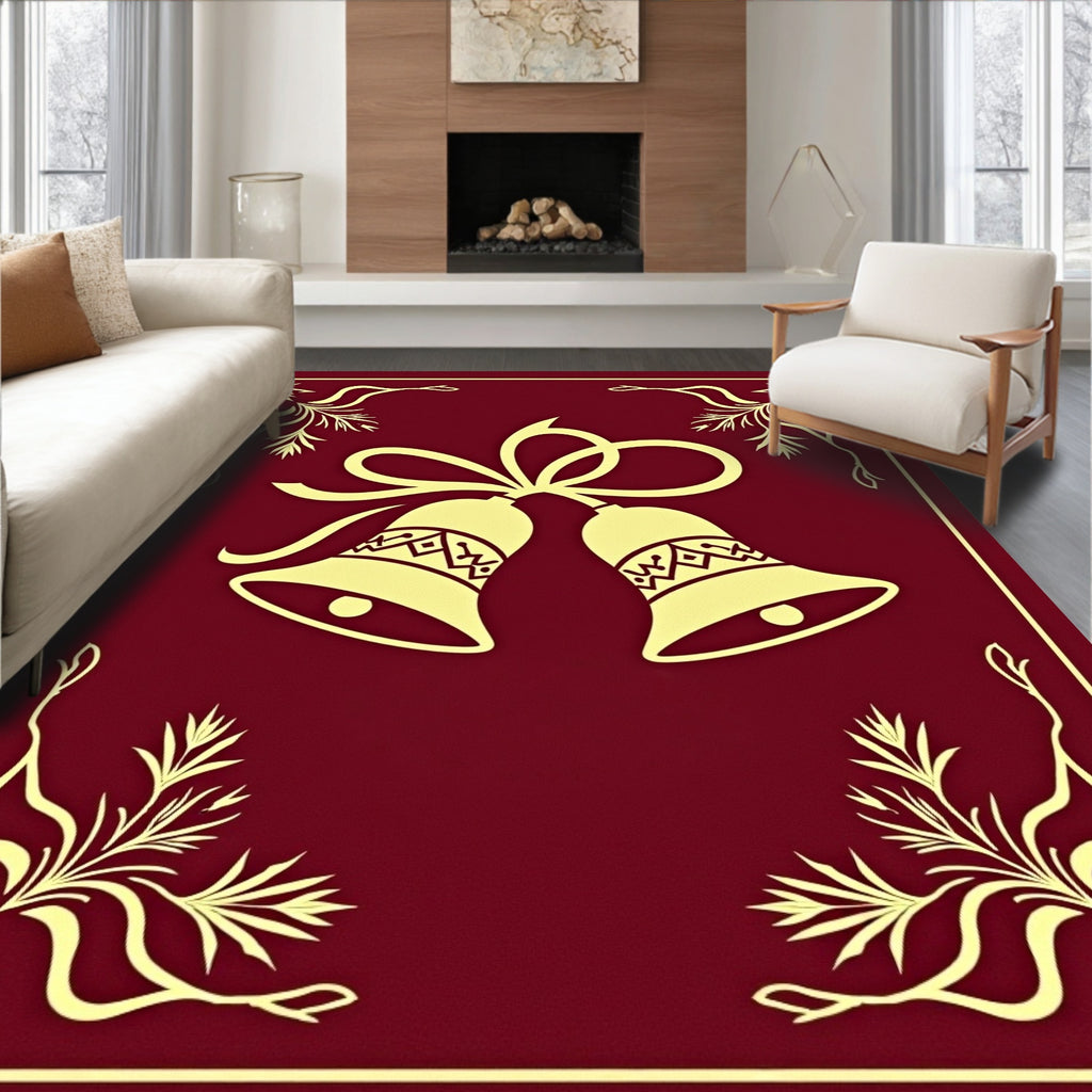 Golden Bells With Floral Accents Rug