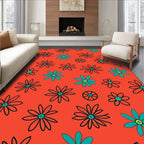 Retro Bloom Floral Pattern Rug