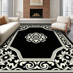 Classic Floral Scrollwork Frame Design Rug