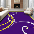 Purple Yellow White Swirl Design Rug