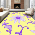 Purple Floral Swirls Pattern Rug