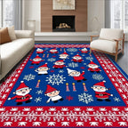 Christmas Gnomes And Snowflakes Pattern Rug