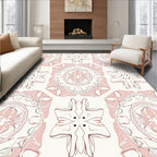 Ornate Pink White Mandala Rug