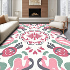 Whimsical Pastel Floral Medallion Pattern Rug