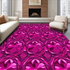 Dazzling Fuchsia Faceted Rhombus Medallion Rug