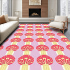 Art Deco Stylized Fan Pattern Design Rug