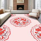 Red Floral Medallion Pattern Rug