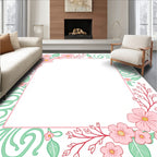 Pastel Floral Swirls Design Rug