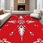 Bold Red White Arrow Symmetry Pattern Rug