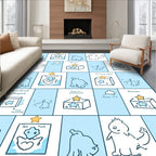 Abstract Doodle Character Pattern Rug