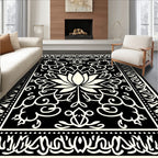 Elegant Lotus Floral Intricate Pattern Rug