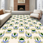 Geometric Pattern with Blue Green Accents Rug