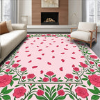 Floral Rose Petal Pattern Rug