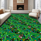 Whimsical Cartoon Character Pattern Design Rug