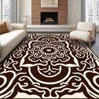 Ornate Scrollwork Mandala Pattern Rug