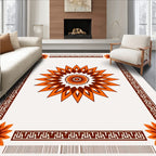 Geometric Sunburst Tile Frame Rug