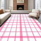 Pink Plaid Classic Pattern Rug