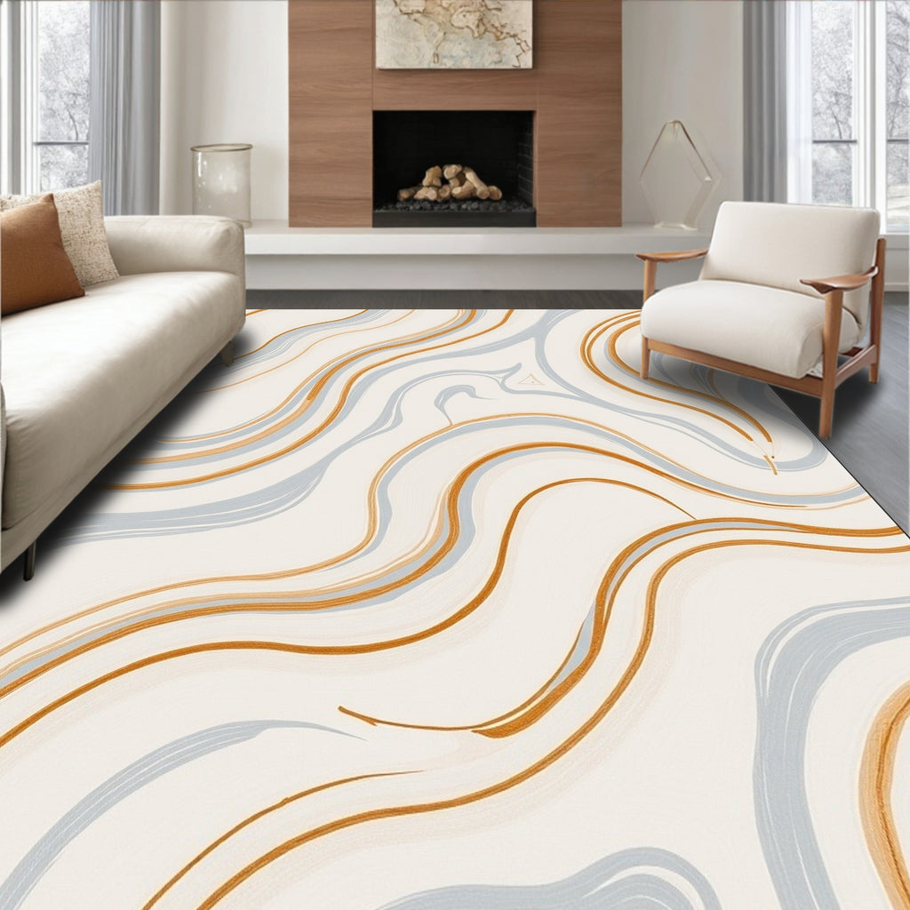 Subtle Swirls Abstract Warm Tones Rug