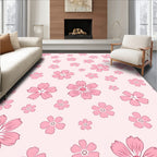 Pink Floral Garden Pattern Rug