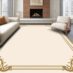Elegant Gold Scrollwork Border Design Rug