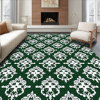 Dark Emerald Filigree Medallion Arrangement Rug