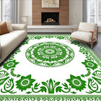 Emerald Floral Medallion Garden Design Rug