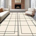 Abstract Cream Geometric Composition Rug
