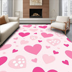 Pink Hearts Pattern Design Rug