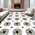 Black Gold Starburst Floral Rug