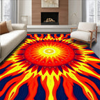 Radiant Sunburst Mandala Design Rug