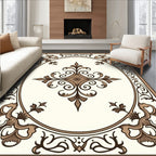 Ornate Floral Scrollwork Design Rug