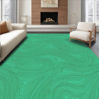 Abstract Contour Lines Green Design Rug