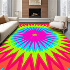 Radiant Starburst Psychedelic Pattern Rug