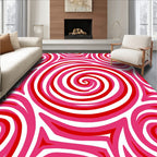 Bold Pink Swirl Contemporary Rug