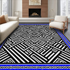 Bold Geometric Maze Line Art Design Rug