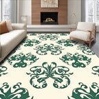 Emerald Flourish Damask Pattern Rug