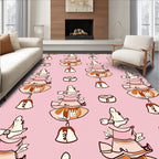 Pink Layered Doll Arrangement Rug
